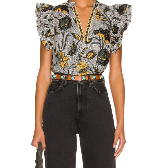 Ulla Johnson Elena Portofino Ruffle Sleeve V-Neck
Cotton Spring Top Blouse Sz 6 - Picture 10 of 12